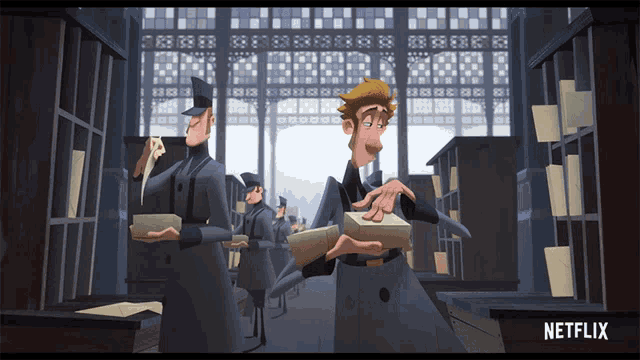a poster for netflix shows a group of men