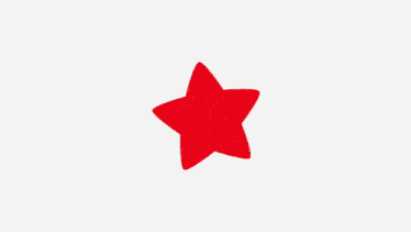 a cartoon character with a red star and a yellow star on a barrel