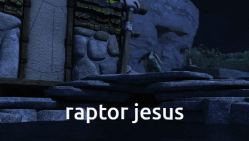 a picture of a dragon with the word raptor jesus on it