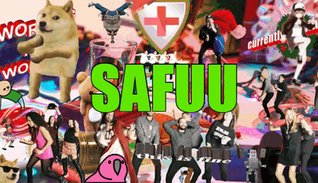 a collage of images with the word safuu in the middle