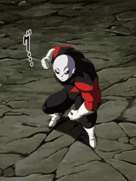 a cartoon of a man with a red and black outfit