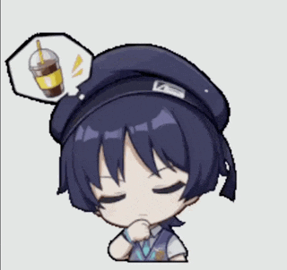 a cartoon character is thinking about a drink with a straw coming out of it