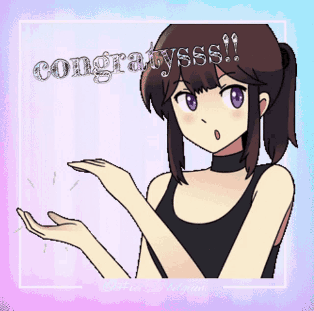 a picture of a girl with the word congratsss written on it