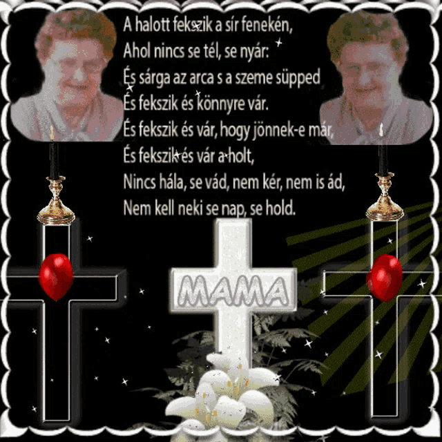 a picture of two women with a cross that says mama
