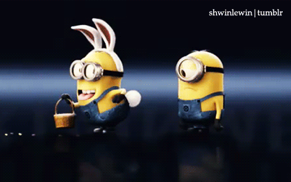 Haha Bunny GIF - Minions Easter Bunny GIFs