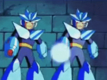 two cartoon characters are standing next to each other
