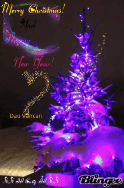 a merry christmas and happy new year greeting card
