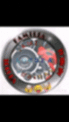 a blurred image of a circle with the word familia written on it