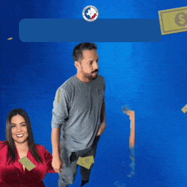 an advertisement for mortgage mike 83 shows a man throwing money