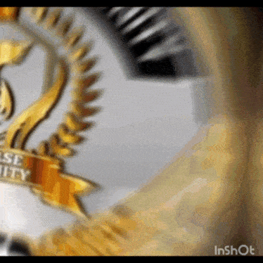 a close up of a gold and silver emblem that says ' promise quality ' on it