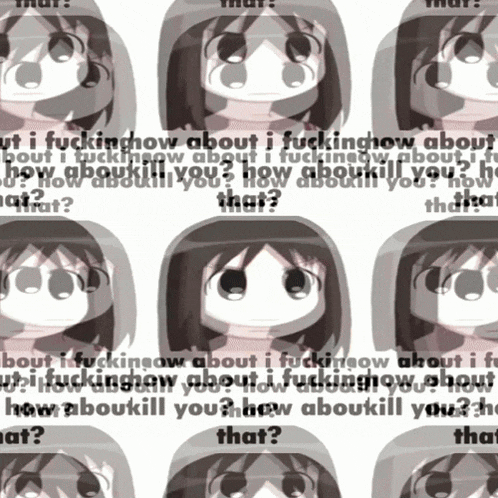 a repeating pattern of cartoon faces with the words " that " in the upper right corner