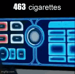 a computer screen with the number 463 cigarettes on it .