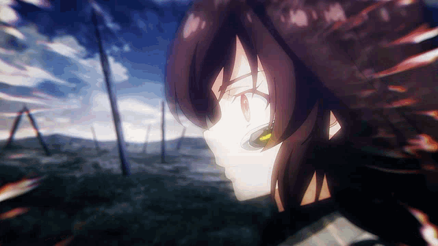 a close up of a girl 's face with a blurred background