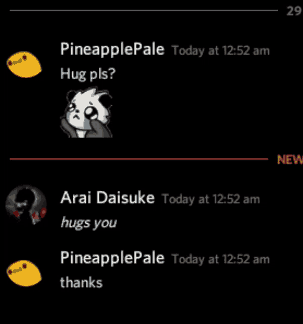 pineapple pale today at 12:52 am hugs you