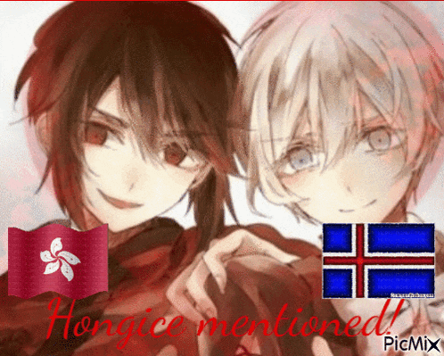 a picture of two anime characters with the words hongice mentioned in the corner