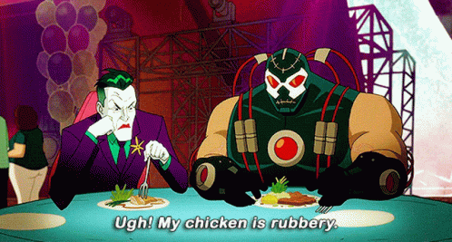 Joker Ugh My Chicken Is Rubbery GIF - Joker Ugh My Chicken Is Rubbery Rubbery Chicken GIFs