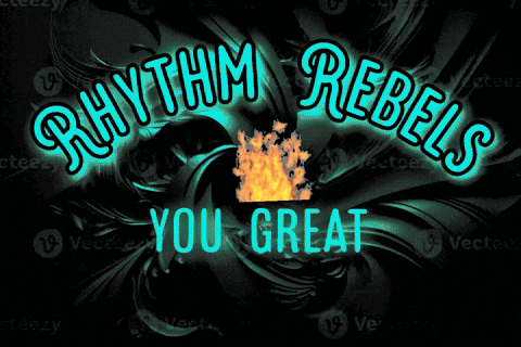 a poster that says rhythm rebels on it