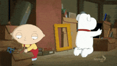 a cartoon of stewie and griffin from family guy on global hd