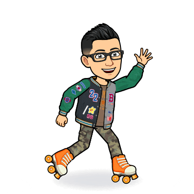 a cartoon of a man wearing roller skates and a jacket that says 22 on it