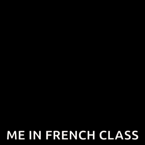 a man is pushing a large rock up a hill with the words `` me in french class '' written below him .