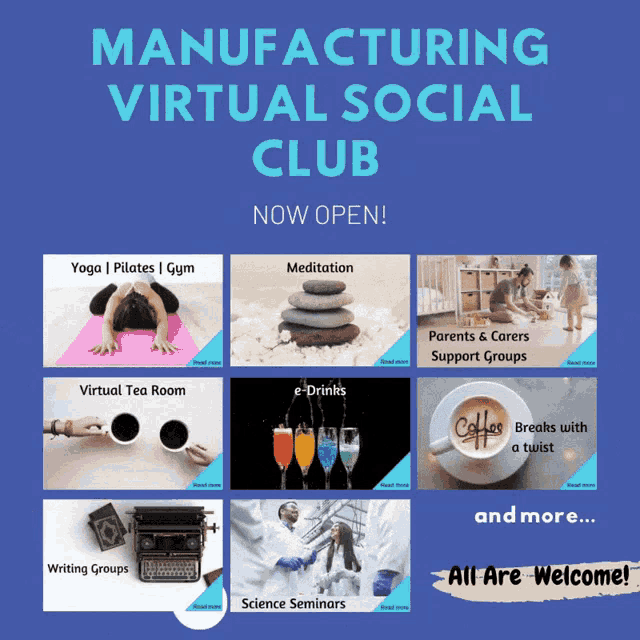 Manufacturing Virtual Social Club All Are Welcome GIF - Manufacturing Virtual Social Club All Are Welcome Now Open GIFs
