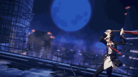 a pixel art of a person holding a sword in front of a full moon