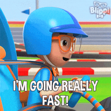 Im Going Really Fast Blippi GIF - Im Going Really Fast Blippi Blippi Wonders Educational Cartoons For Kids GIFs
