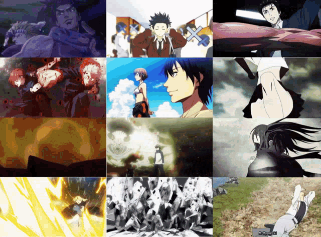 a collage of anime shows including one that says ' fairy tail ' on it