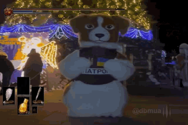 a stuffed animal with a belt that says ' iatro ' on it