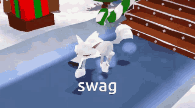 the word swag that is on a cartoon animal