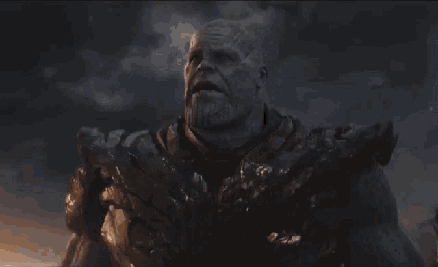 a close up of thanos from the movie avengers : infinity war