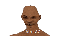 a picture of a bald man with the word afro-ac on the bottom