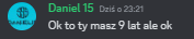 a blurred image of a text message from daniel 15