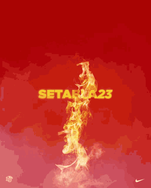 a poster that says setaria 23 with a fire coming out of it