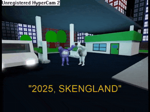 a cartoon scene with the words " 2025 skeengland " at the top
