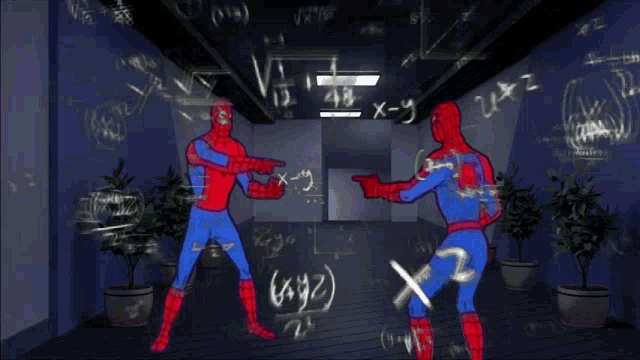 a cartoon of spider-man fighting another spiderman