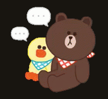 Brown And Sally Talk GIF - Teddy Bear Duck GIFs