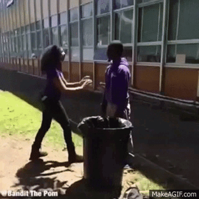 Trash Can Fight GIF - Trash Can Fight Move GIFs