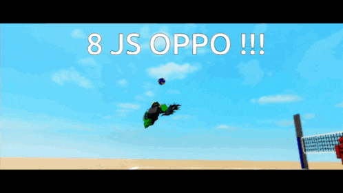 a volleyball net with the words " 8 js oppo " written on it