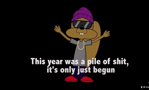 a cartoon squirrel wearing sunglasses and a beanie says yes