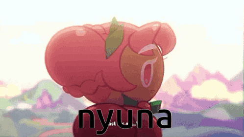 a cartoon character with the word nyuna written on it