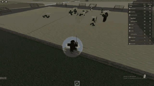a screenshot of a video game shows a person standing in the sand with a gun