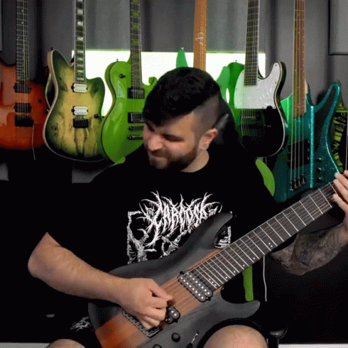 Playing Guitar Andrew Baena GIF - Playing Guitar Andrew Baena Feeling The Music GIFs