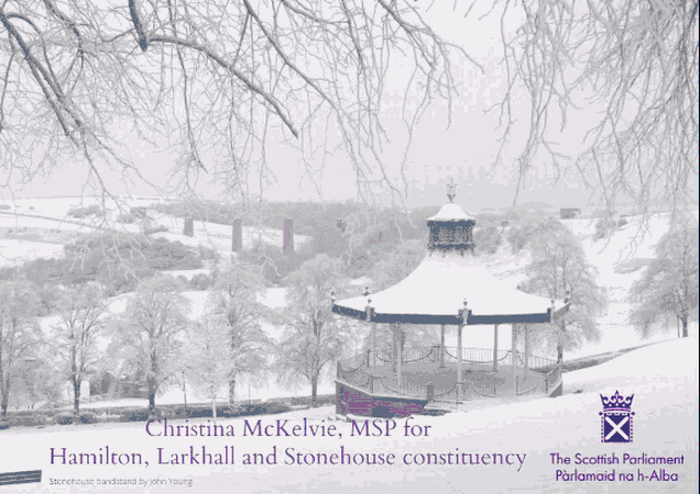 a christmas card from christina mckelvie msp for hamilton larkhall and stonehouse constitutency