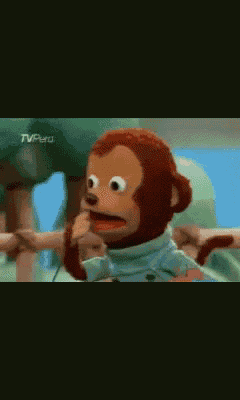 a close up of a stuffed monkey with a tv peru logo behind it