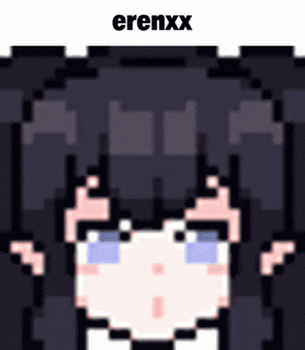 a pixel art of a girl with the name erenxx on the bottom