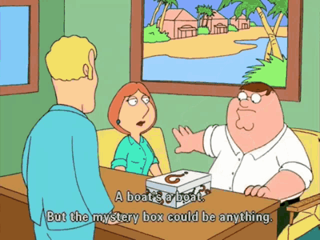 Family Guy Mystery Box GIF - Family Guy Mystery Box Boat GIFs