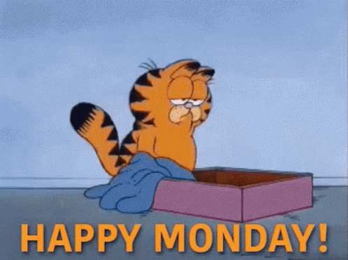 Happy Mondat Garfield GIF - Happy Mondat Garfield Tired GIFs