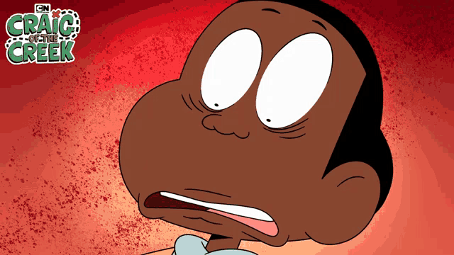 a cartoon of a boy with the words craig and the creek behind him