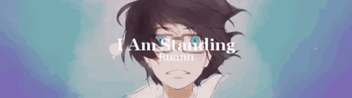 a picture of a girl with the words i am standing ruann on the bottom